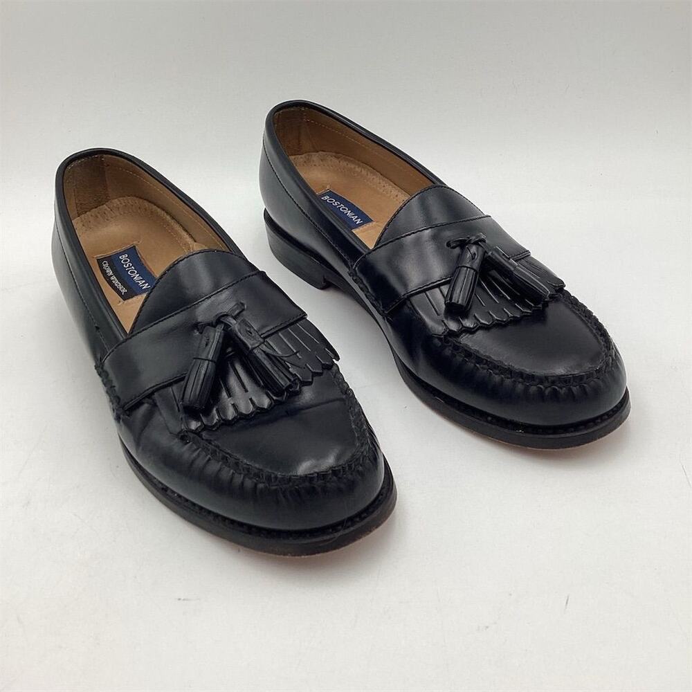 Bostonian Men's Black Leather‎ Tassel Loafers Size 10.5 D